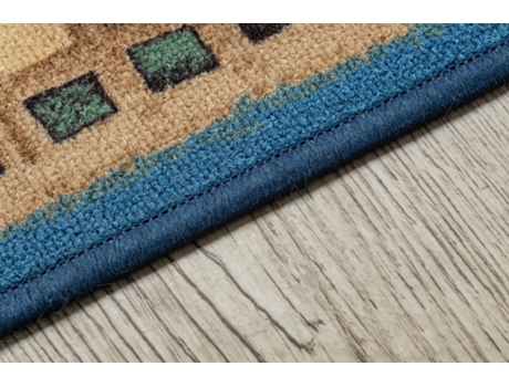Alfombra de pasillo con refuerzo de goma JENA azul 100cm