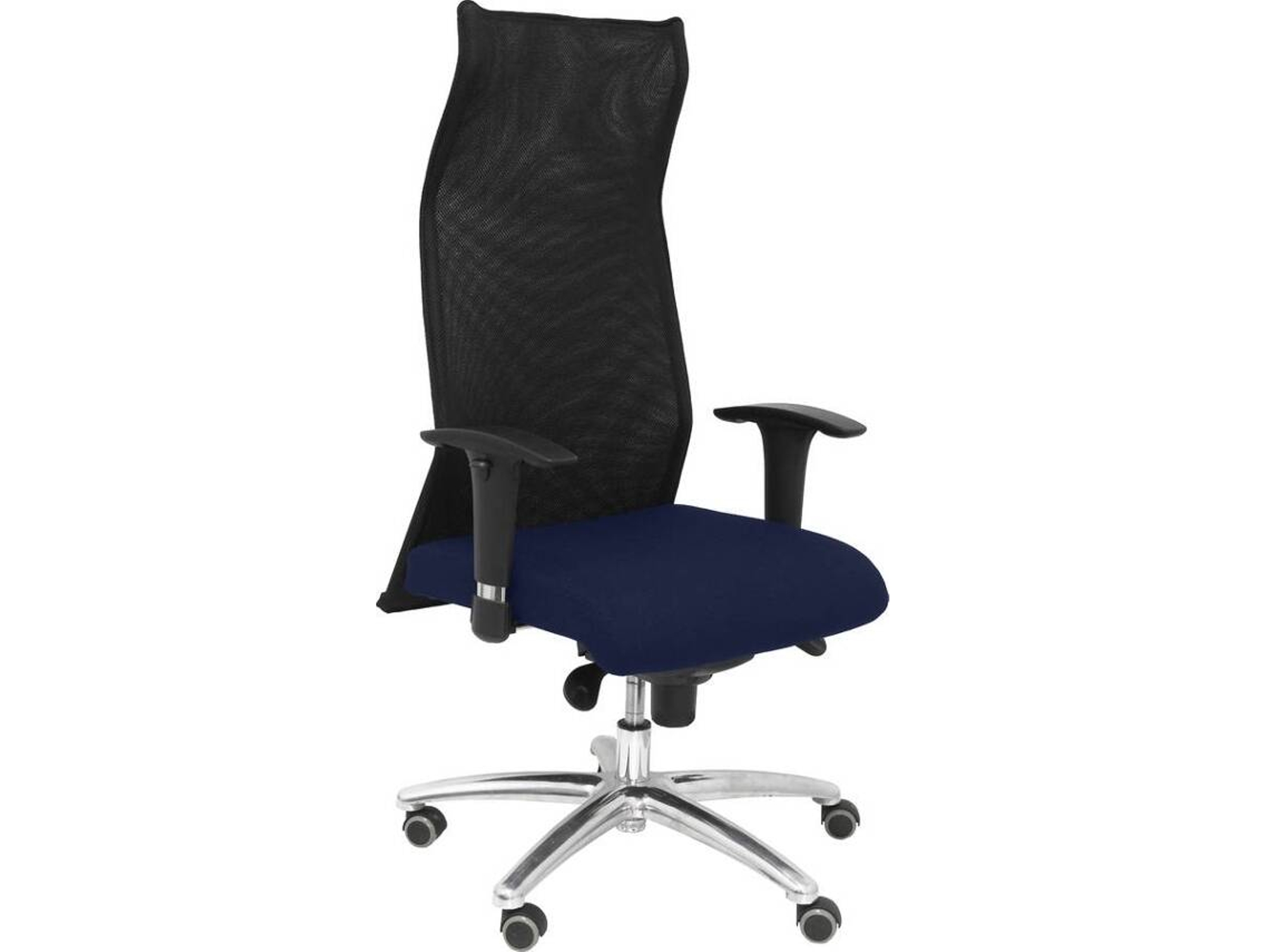 Silla de Escritorio Ejecutiva PYC Sahuco Azul con ruedas antiarañazos (Brazos Ajustables - Malla)