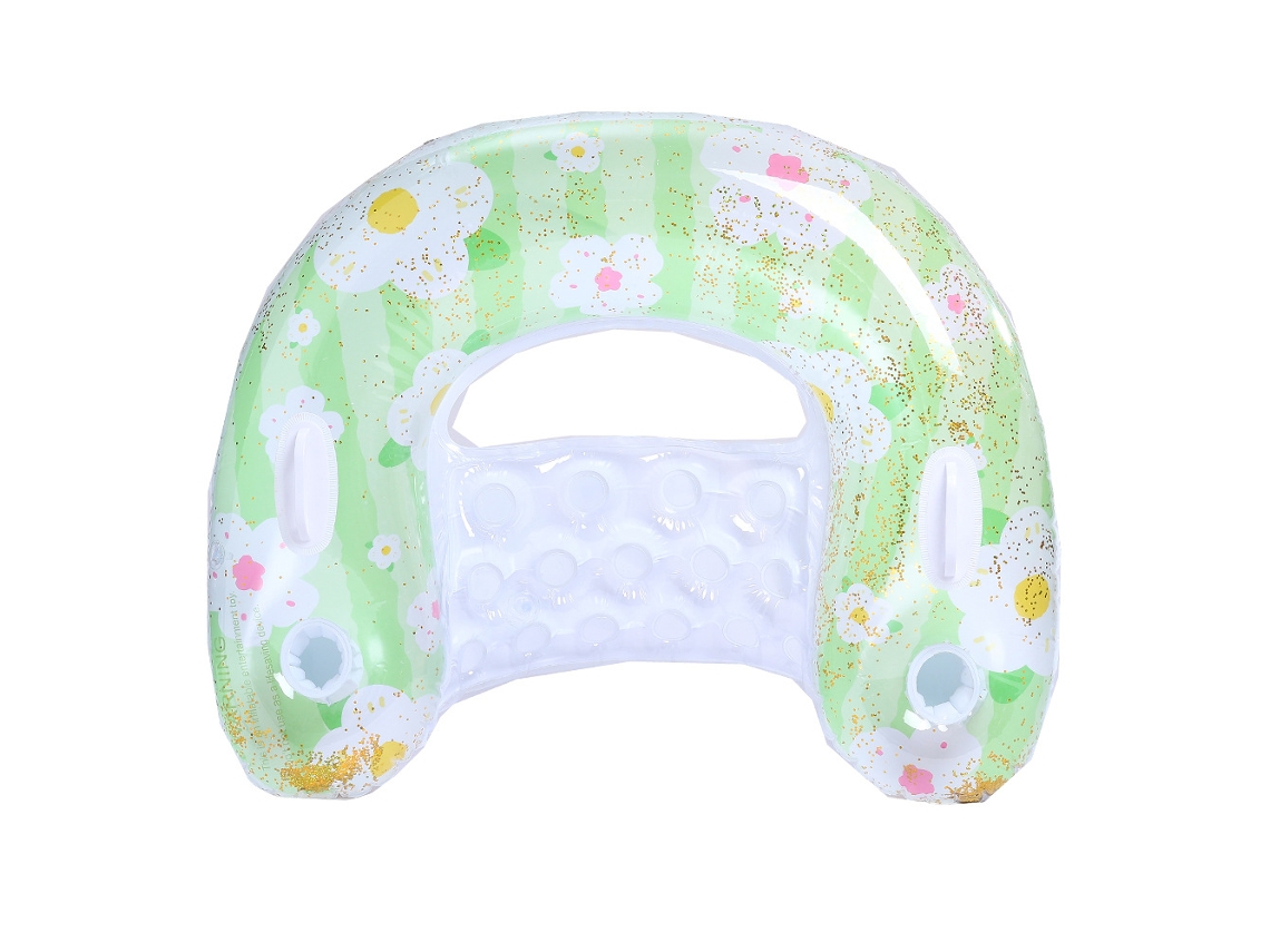 Silla Inflable Para Piscina Con Portavasos Y Respaldo Juguete Para Fiestas En La Piscina Con Forma De Flor Pequeña Siurn