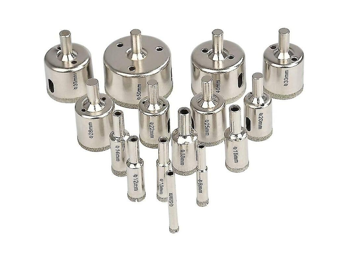 Set De 15 Brocas De Diamante Para Taladros, Brocas Huecas Para Vidrio, Cerámica Y Azulejos, Tamaños Variados 6-50mm