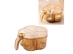 Caja Transparente Para Especias De 5 Compartimentos Con Tapa Y Asa Para Cocina.
