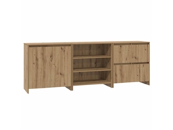 Aparador con cajón, 3 piezas, roble artesanal, 70x41x75 cm, MAISON EXCLUSIVE