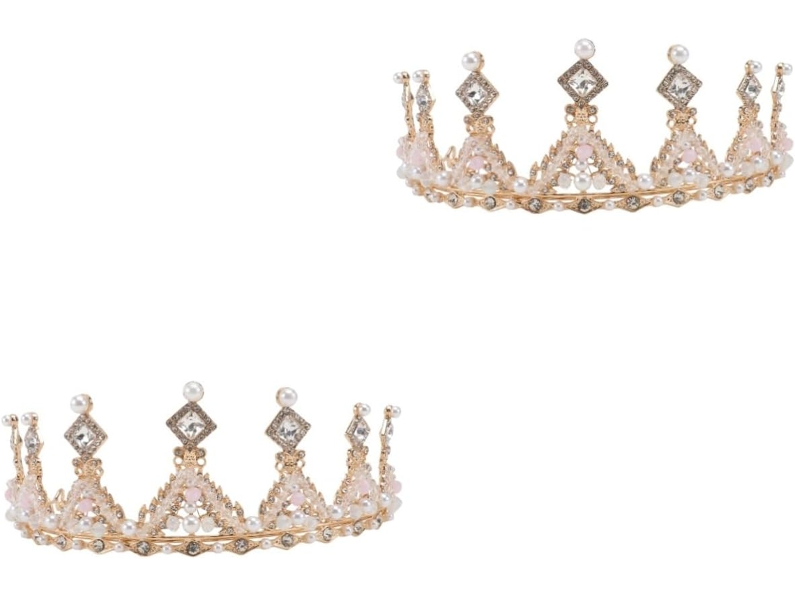 Corona De Boda De Cristal De 2 Piezas Con Diamantes De Imitación Para Mujer, Elegante Accesorio Para El Cabello