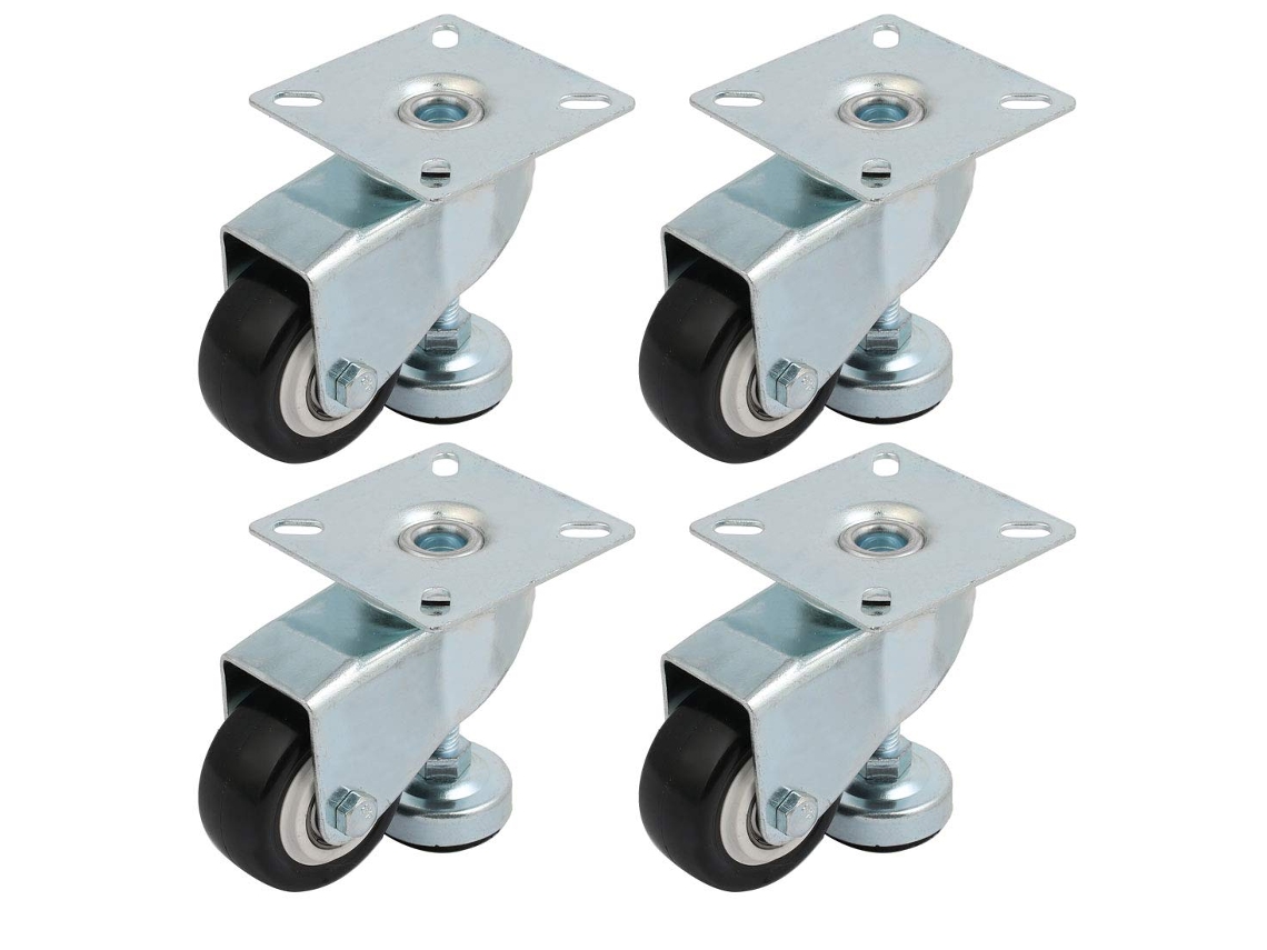 Rodillo Universal De Placa Superior Cuadrada Con Rueda Simple De 2 Pulgadas De Diámetro.