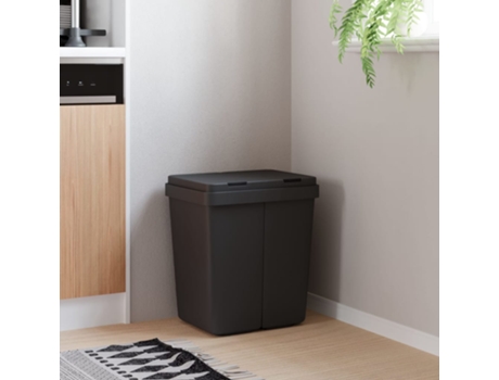Cubo de basura doble gris antracita 2x25 L VIDAXL