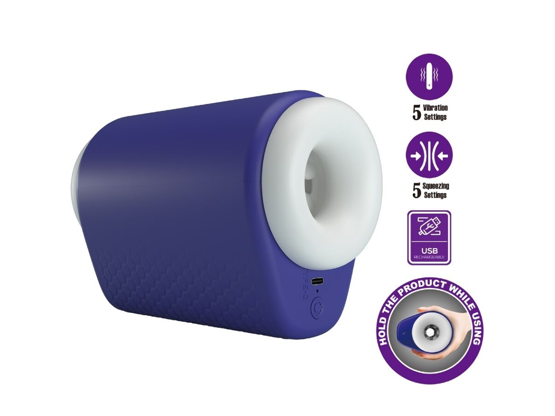 PRETTY LOVE - Masturbador Masculino Dj Lady Con Vibración, 5 Niveles, Morado