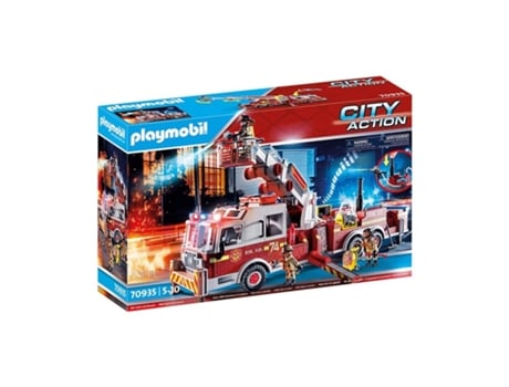 PLAYMOBIL City Action Vehiculo Bomberos Us Tower Ladder (Edad Mínima Recomendada: 5 años - 113 Piezas)