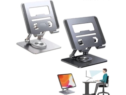 Soporte Para Portátil De Aleación De Aluminio Con Base Giratoria De 360°, Carpeta Y Diseño Antideslizante.