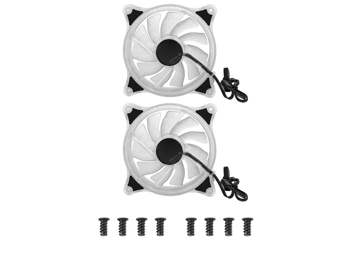 2 Piezas De Ventilador De Extracción De Refrigeración Por Agua Con Rodamiento Hidráulico Blanco Para Computadora