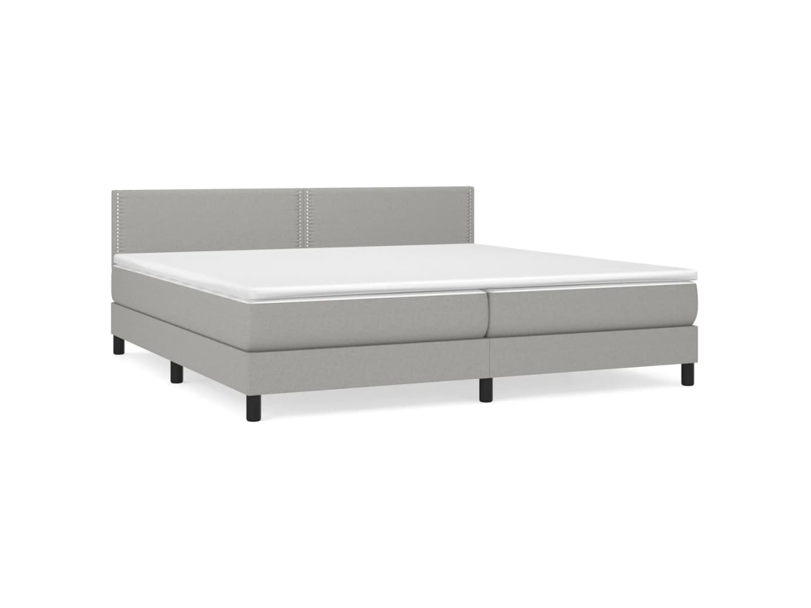 Maison Exclusive - Cama Box Spring Con Colchón Tela Gris Claro 200x200 Cm