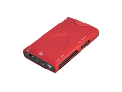 Lector De Tarjetas Wifi De Almacenamiento De Red Inalámbrica, Router 3g Con Banco De Energía Rojo