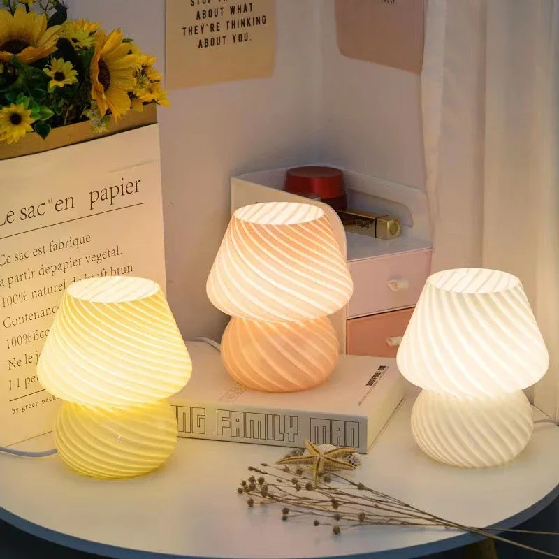 Lámpara de escritorio LED creativa (conector USB blanco), con brillo ajustable a través de USB, luz de noche.