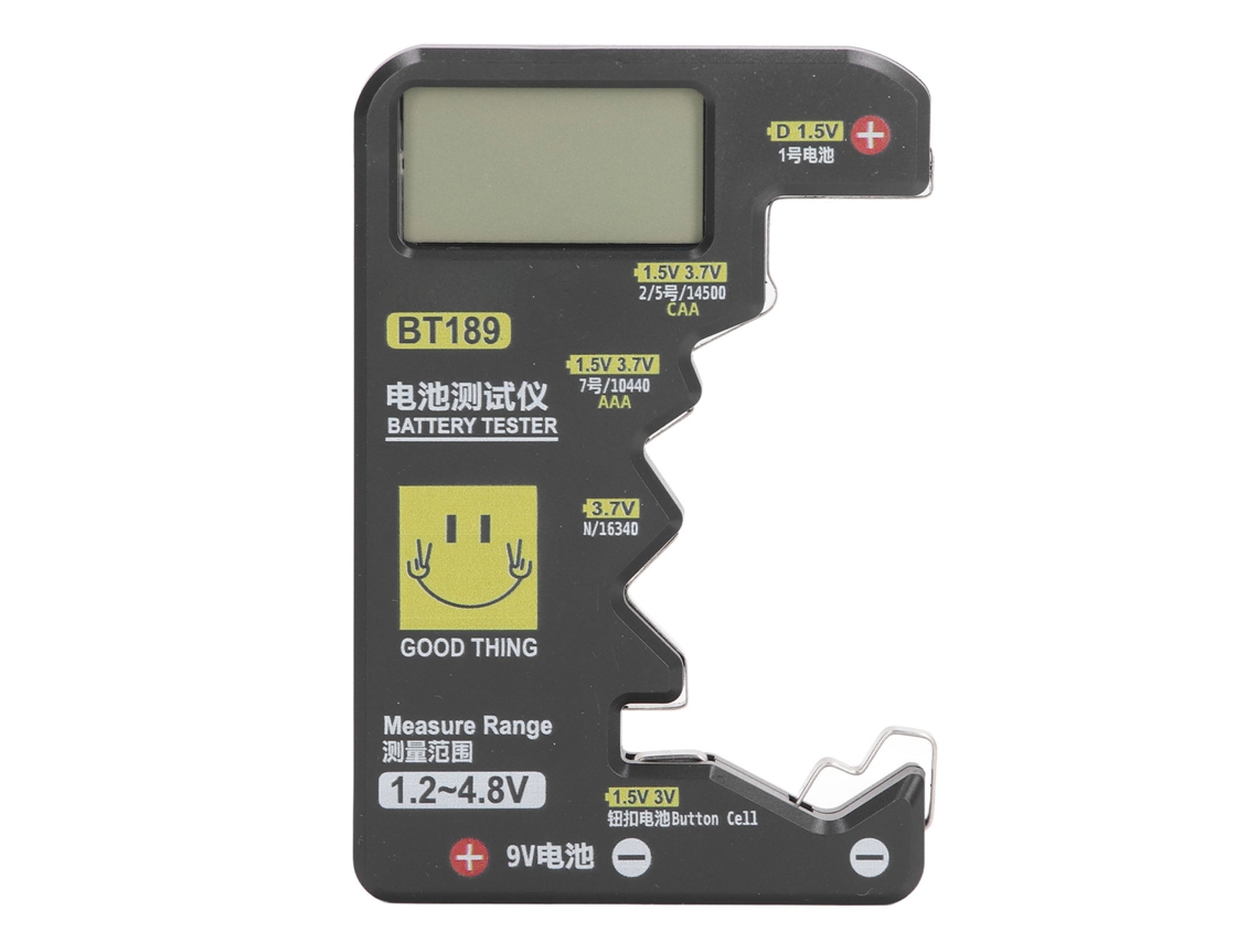 Comprobador De Baterías Digital Con Gran Pantalla Lcd, Detector De Capacidad Universal Para Pilas Aa, Aaa Y De 9 V.