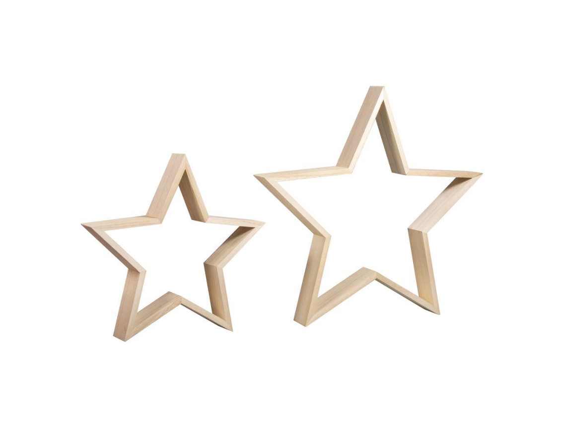 Marcos de madera estrella 35 y Ø 24,5 cm 2 unidades