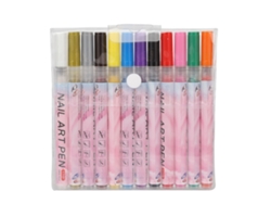 El set Rebe incluye 12 bolígrafos para decoración de uñas de secado rápido, portátiles y duraderos, ideales para detalles y líneas.
