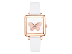 Reloj De Pulsera Casual De Moda Para Mujer Lvpai Con Correa De Piel Sintética Y Esfera Cuadrada Blanca.