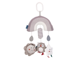 Timbre colgante de búho gris de peluche suave Mali, juguete portátil con forma de animal para bebé
