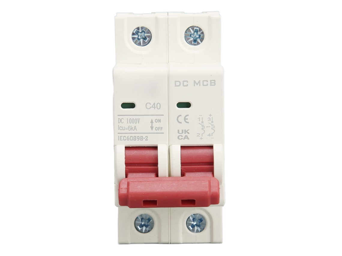 Disyuntor De Circuito Miniatura 2p Dc Dz47s 63z 40a 6000a 1000v Para Equipo Eléctrico