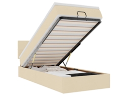 Estructura de cama otomana VIDAXL de tela color crema (90 x 190 cm)