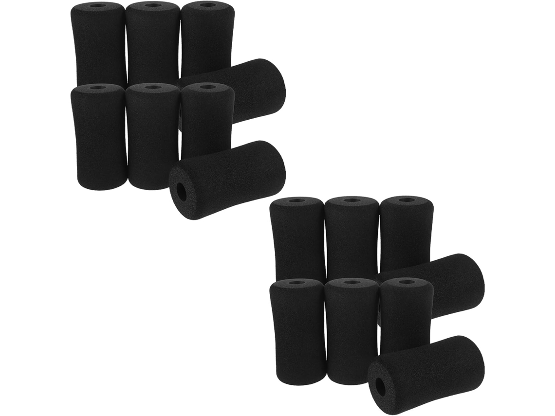 Almohadillas de espuma suave negras, 16 unidades, para levantamiento de pesas.