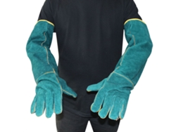Guantes Protectores Largos De Cuero Anti-mordeduras Para El Manejo De Mascotas Y Animales.