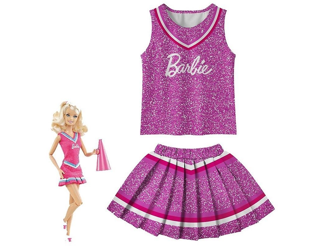2026-traje De Cheerleader Barbie Para Niñas 3-10 Años, Camiseta Sin Mangas Y Falda Plisada, Disfraz De Halloween, Regalo