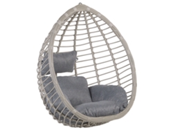 Silla colgante BELIANI Tollo de Ratán sintético Gris 106x74x116
