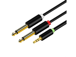 Cable estéreo de alta fidelidad de 3,5 mm a 6,35 mm con conectores chapados en oro para un sonido nítido LALAMOLI (1/8'' a 1/4'')