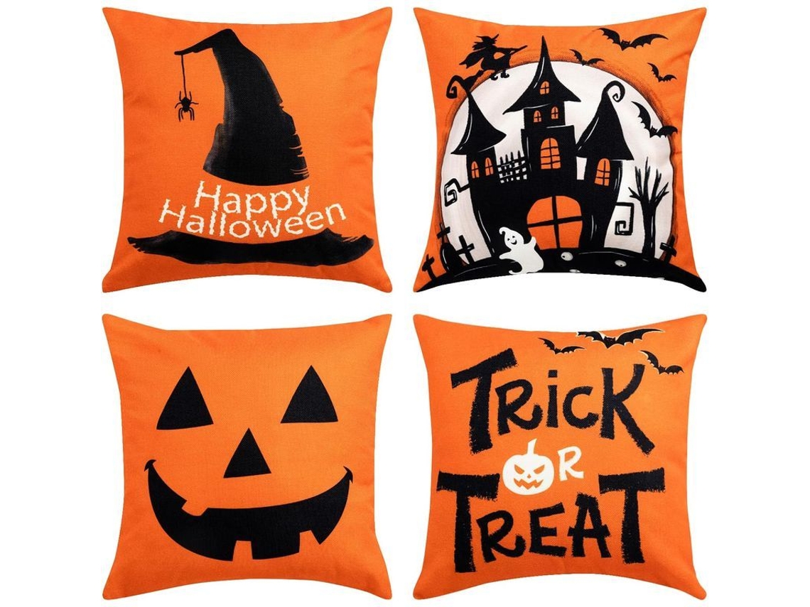 2026-30534-4 Fundas De Almohada Decorativas De Halloween Para Sala Interior Y Exterior