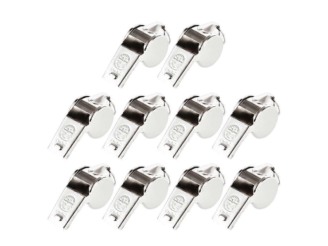 Rebe-10 Silbatos Profesionales De Metal Para Arbitros Deportivos Fútbol Con Llavero Ligero Y Duradero 4.5x2x1.7cm Plata
