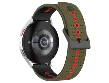 Correa de Silicona respirable para Suunto 9 Peak/5 - ejercito verde/negro/rojo