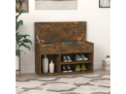 Banco Zapatero | Armario Zapatero Madera Contrachapada Roble Ahumado 80x30x45 Cm