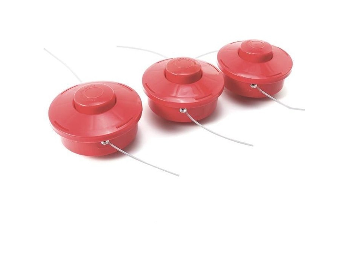 Conjunto de 3 Cabeça de Aparador Universal Cortador de Grama Linha de Nylon Corda Vermelha de 2,4 Mm