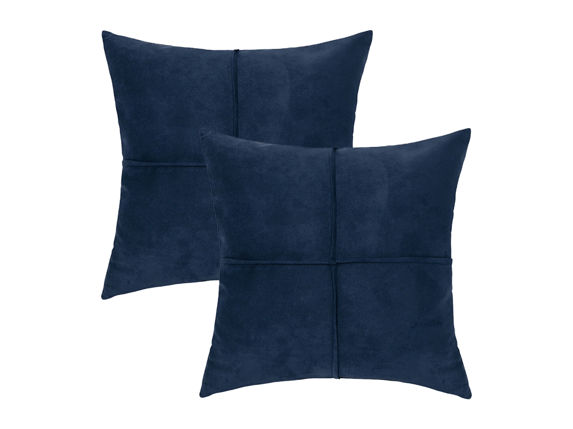 Juego De 2 Fundas De Almohada De Piel Sintética, 45,7 X 45,7 Cm