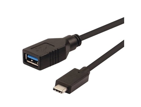 Cable ROLINE (USB-C y USB-A - 0.15m - Negro)