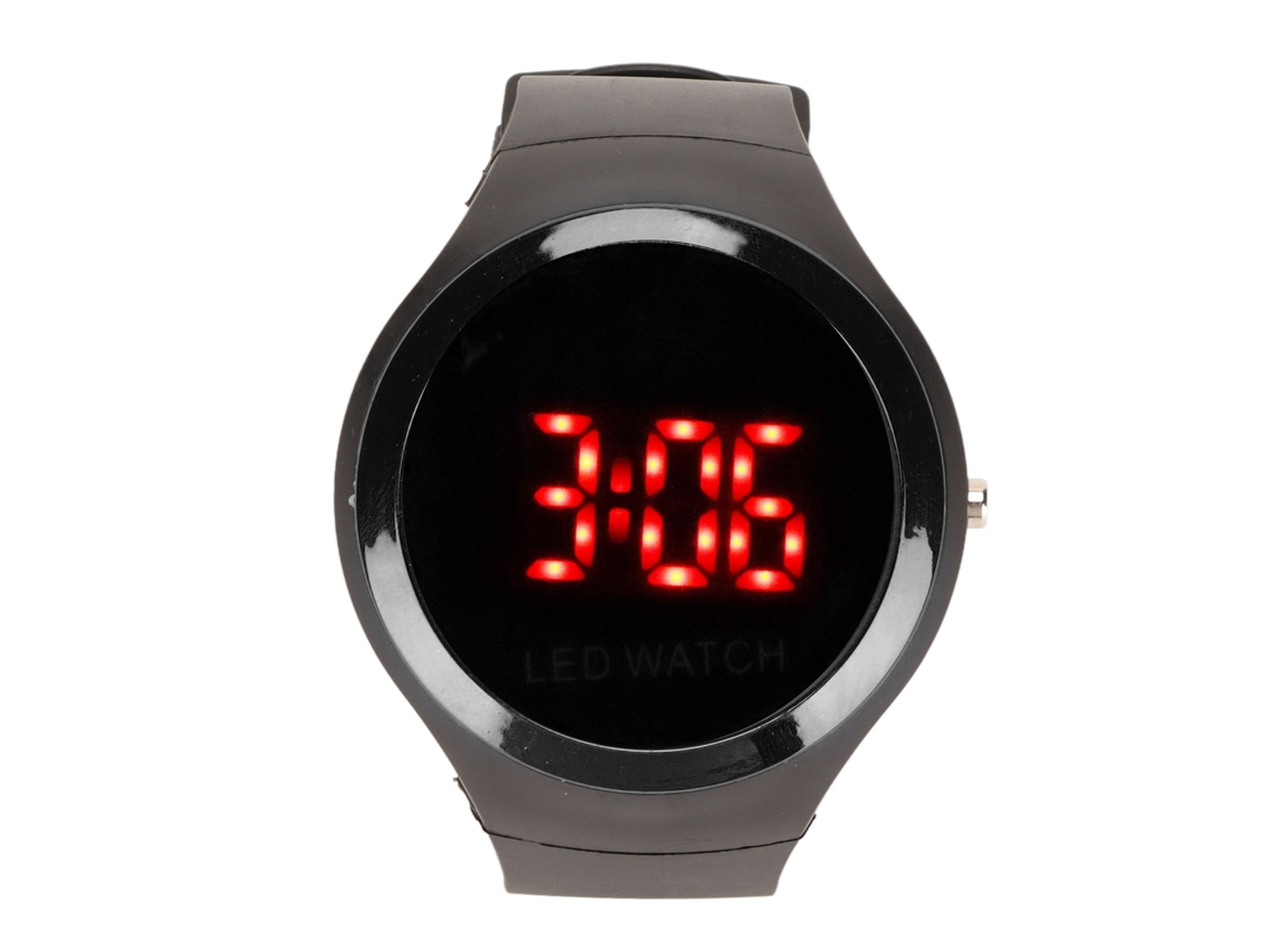 Reloj Zhoulianfa De Acero Inoxidable Con Cuarzo Y Números Led Para Niños, Unisex, Deportivo (negro)