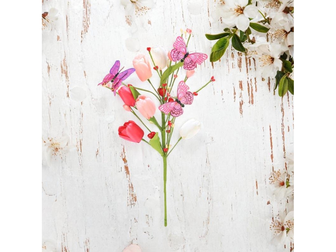 Flores artificiales Tulipanes Decoración floral 1 piezajortmrd
