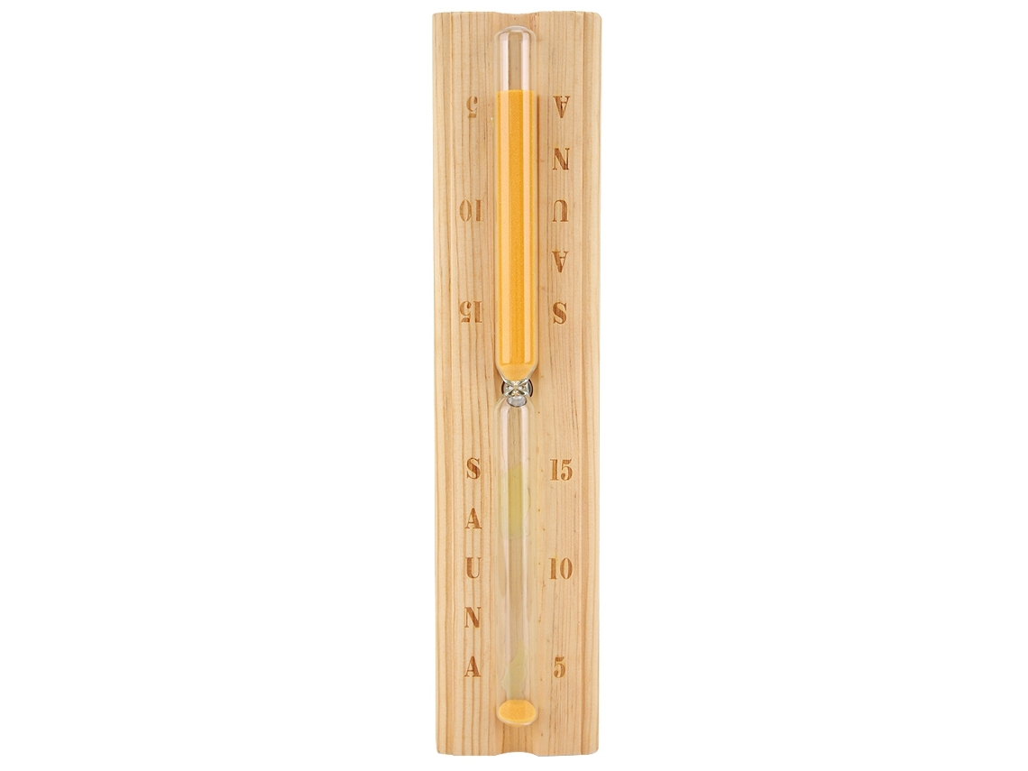 RNEMITERY Temporizador de arena para sauna, madera maciza y vidrio de alta calidad, resistente al calor, giratorio, temporizador de arena blanca para sauna y sp