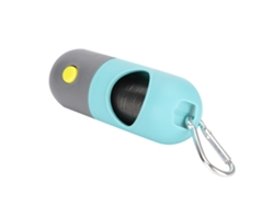 Dispensador portátil de bolsas para excrementos de perro con luz azul laguna