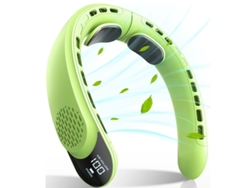 Ventilador De Cuello Portátil Sin Aspas, Súper Silencioso, Henten Home, 3 Velocidades, Cuatro Núcleos, 4000 Mah, Verde