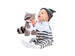Muñeco De Peluche De Mapache De 38 Cm (15 Pulgadas) - Gris - Juguete Adorable Para Niñas De 3 Años En Adelante - Mcar Toys