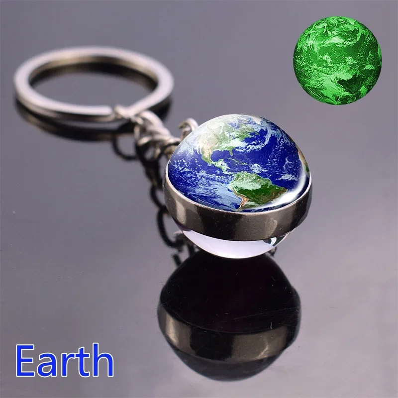Llavero con un modelo del planeta Tierra del Sistema Solar que brilla en la oscuridad. MDUG