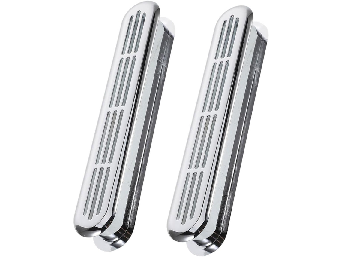 Juego de 2 rejillas de ventilación para armarios de autocaravanas con acabado ABS galvanizado - Gokoco Grilles