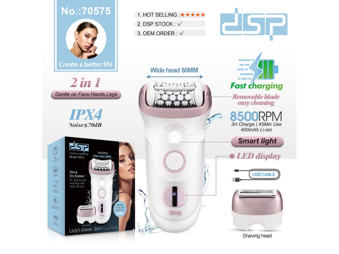 Dispositivo Eléctrico De Depilación Para Mujeres, Que Incluye Depilación De Axilas, Piernas Y Pubis Lima Para Pies 2 En 1.