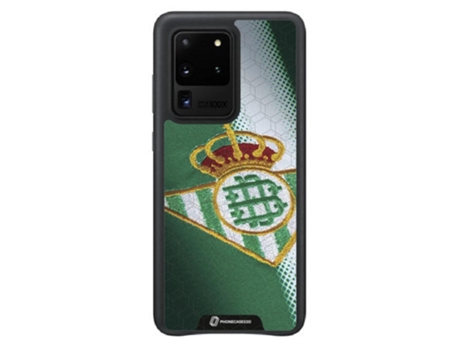 Funda Móvil Ultra Oficial Real Betis Fc para Samsung Galaxy S20 Ultra PHONECASES3D Piel Sintética Negro