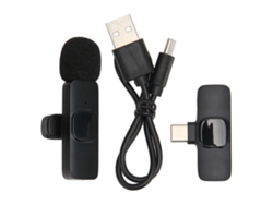 Microfone Lavalier Sem Fio Com Cancelamento De Ruído Plug And Play Para Live Show K9 Type C