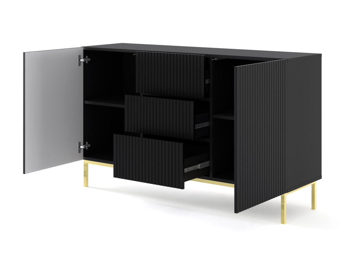Aparador FURNLUX Ravenna B (Negro, Madera Contrachapada - 150X42X89 Cm)