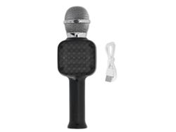 Micrófono de karaoke Bluetooth portátil profesional para niños, niñas y adultos - Negro