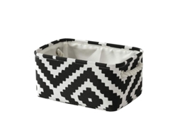 Cesta de almacenamiento plegable con asa de cuerda para ropa, libros y juguetes (40 x 30 x 21 cm)