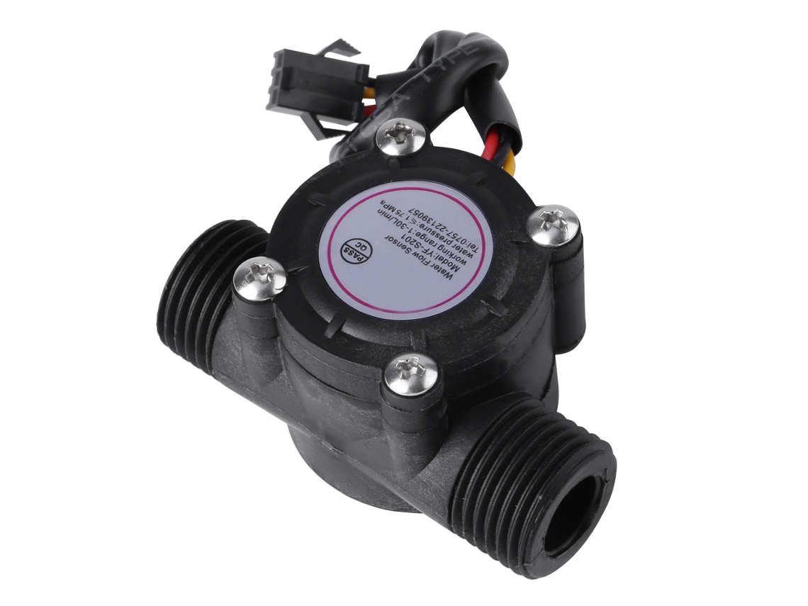 Sensor De Flujo De Agua De Efecto Hall Dn15 G1/2 1-30 L/min Medidor De Alta Precisión